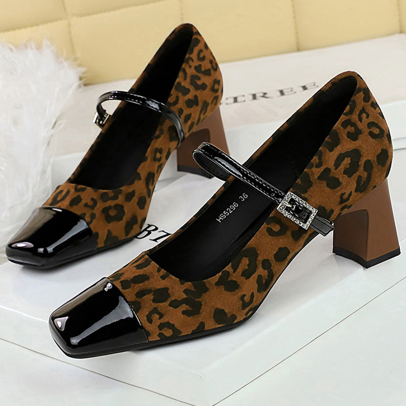 Shoe Tree - Scarpe BIGTREE con Stampa Leopardata, Tacchi